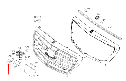 NEW MB S W222 FRONT RIGHT RADIATOR GRILLE COVER TRIM A22288401769040 ORIGINAL