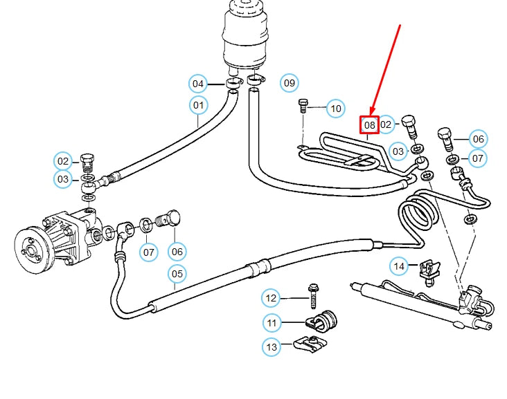 NEW BMW 3 E36 POWER STEERING RETURN HOSE 32411141712 1141712 ORIGINAL
