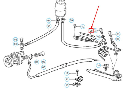 NEW BMW 3 E36 POWER STEERING RETURN HOSE 32411141712 1141712 ORIGINAL