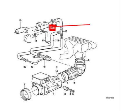 NEW BMW 3 E30 VOLUME AIR FLOW SENSOR HOSE 11631707694 1707694 ORIGINAL