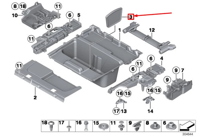 NEW BMW 3 TOURING F31 TRUNK FLOOR PANEL DIVIDING ELEMENT 51477288204 ORIGINAL