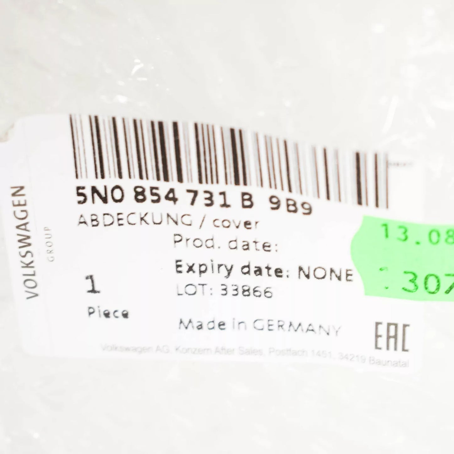 NEW VW TIGUAN 5N FRONT LEFT WHEEL ARCH TRIM 5N0854731B9B9 ORIGINAL