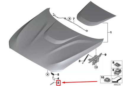 NEW BMW 2 F22 LIFTING SPRING BONNET LOWER SEC. LOCK 51232462098 2462098 ORIGINAL