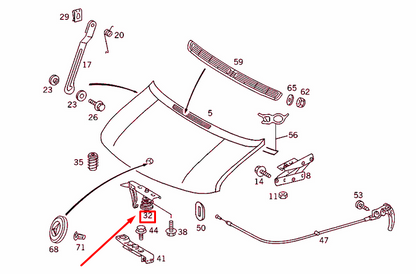 NEW MERCEDES-BENZ SPRINTER 903 ENGINE HOOD LOCK UPPER PART A9017500284 ORIGINAL