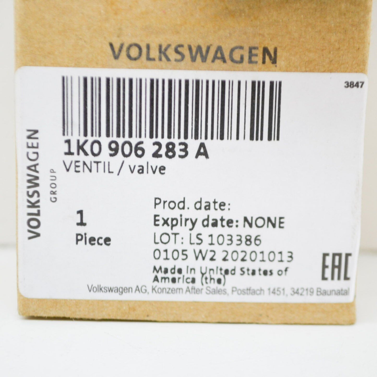 NEW AUDI A6 C7 EGR VACUUM SYSTEM SOLENOID 1K0906283A 3.0 DIESEL ORIGINAL