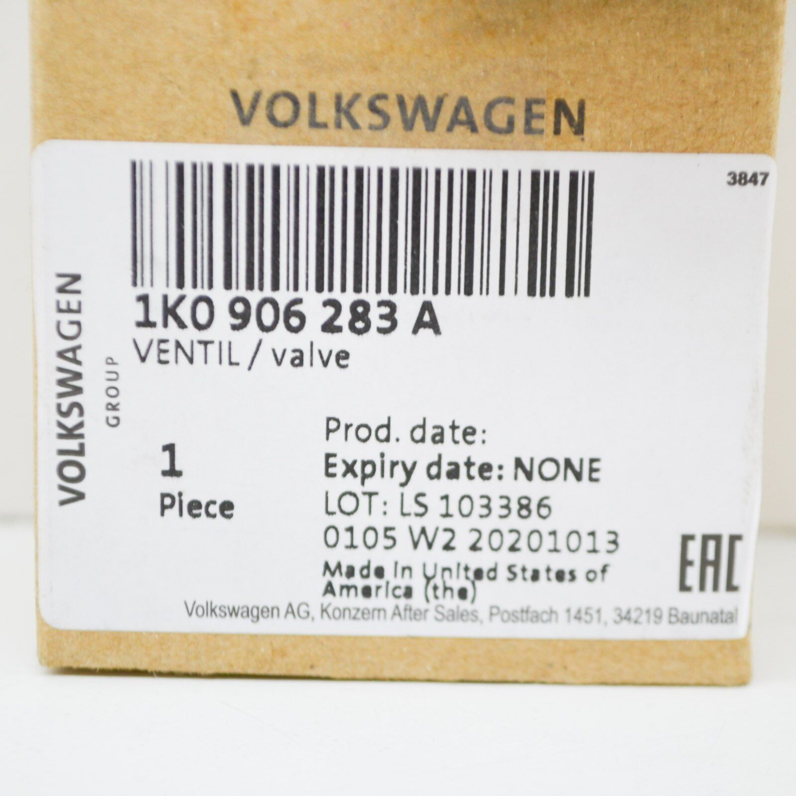 NEW AUDI A6 C7 EGR VACUUM SYSTEM SOLENOID 1K0906283A 3.0 DIESEL ORIGINAL