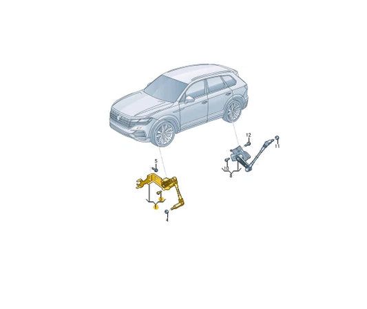 NEW VOLKSWAGEN TOUAREG CR FRONT LEFT HEADLIGHT LEVEL SENSOR 4M0941285D
