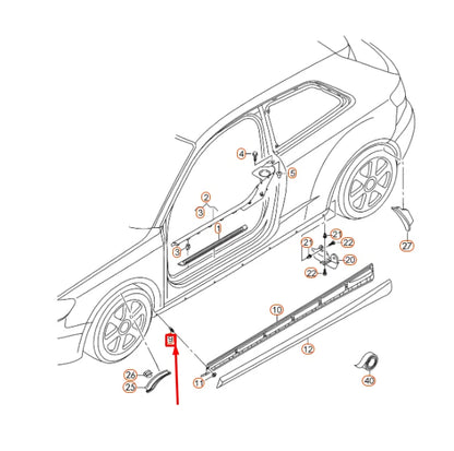 NEW AUDI A3 8V ROCKER PANEL MOLDING CLIP 8V0854745 ORIGINAL