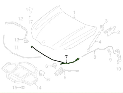 NEW BMW 7 G11 FRONT BONNET HOOD BOWDEN CABLE 51237347414 ORIGINAL
