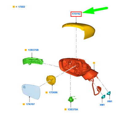 new ford mondeo mk5 front left door mirror housing cover 5324110 original