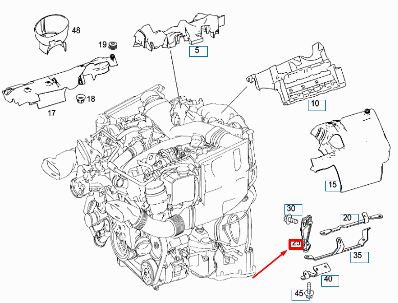 NEW MERCEDES-BENZ VITO W639 ENGINE HOUSING COVERING BRACKET A6420161038 ORIGINAL
