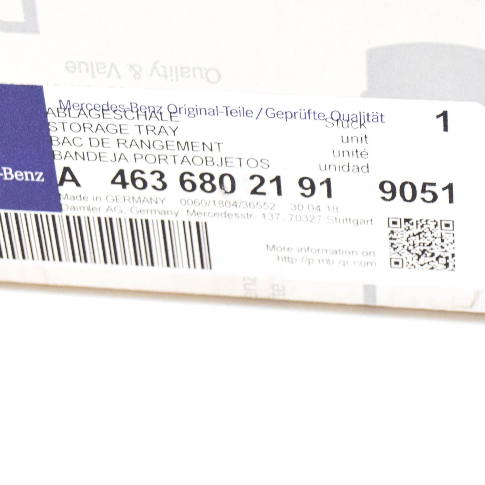 NEW MERCEDES-BENZ G W463 CONSOLE CONSOLE CUP HOLDER A46368021919051 ORIGINAL