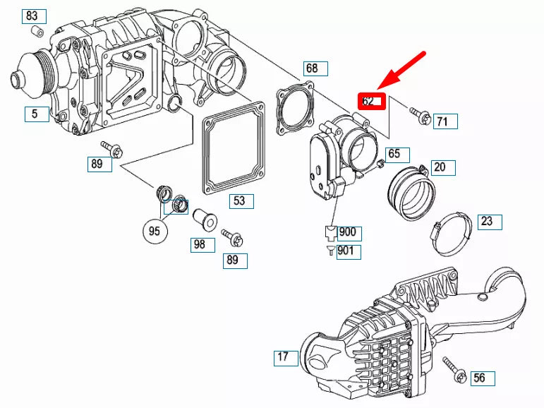NEW MERCEDES-BENZ C W204 RECIRCULATING AIR FLAP ASSEMBLY A1110980050 ORIGINAL