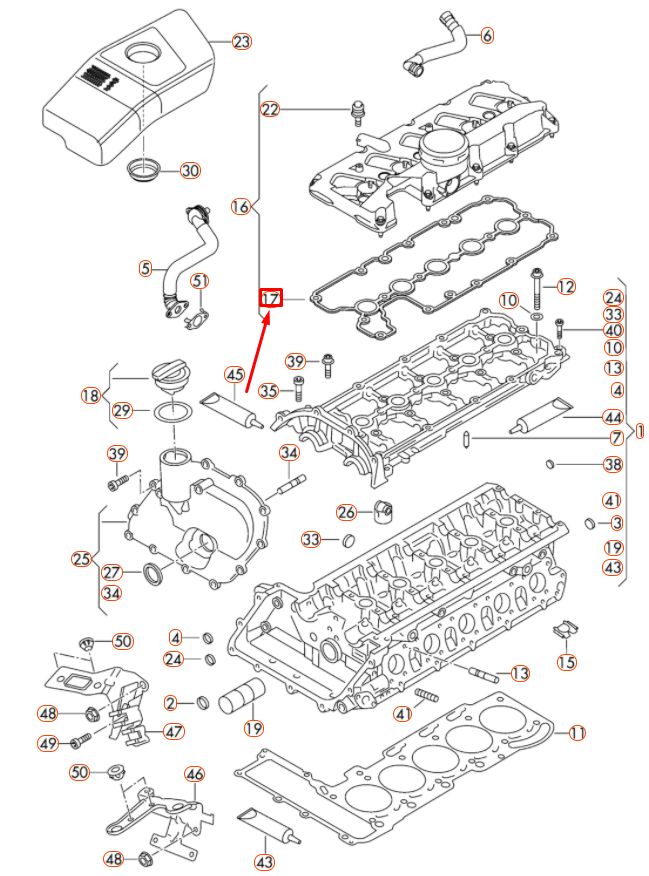 NEW AUDI TT RS 8J CYLINDER HEAD COVER GASKET 07K103483A ORIGINAL