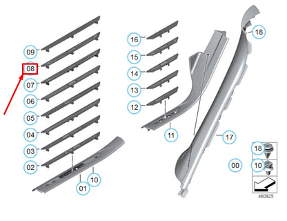 NEW BMW X5 F15 FRONT DOOR ENTRANCE INSERT 51477370423 7370423 ORIGINAL