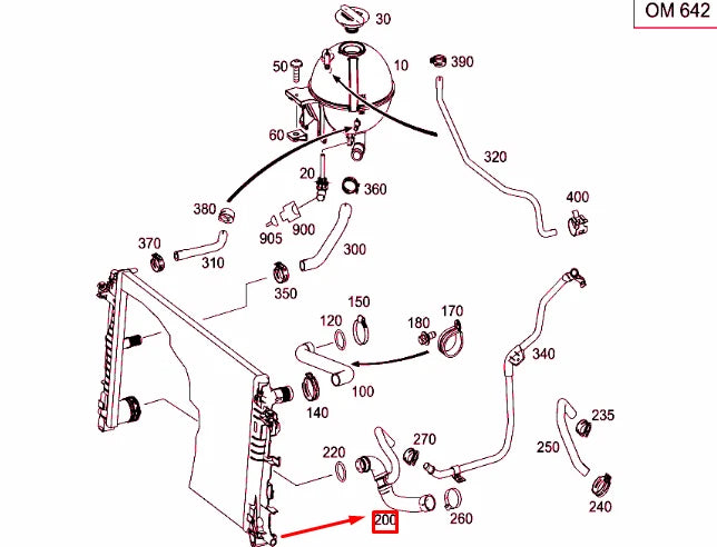 NEW MERCEDES-BENZ SPRINTER 906 BOTTOM RADIATOR HOSE A9065013682