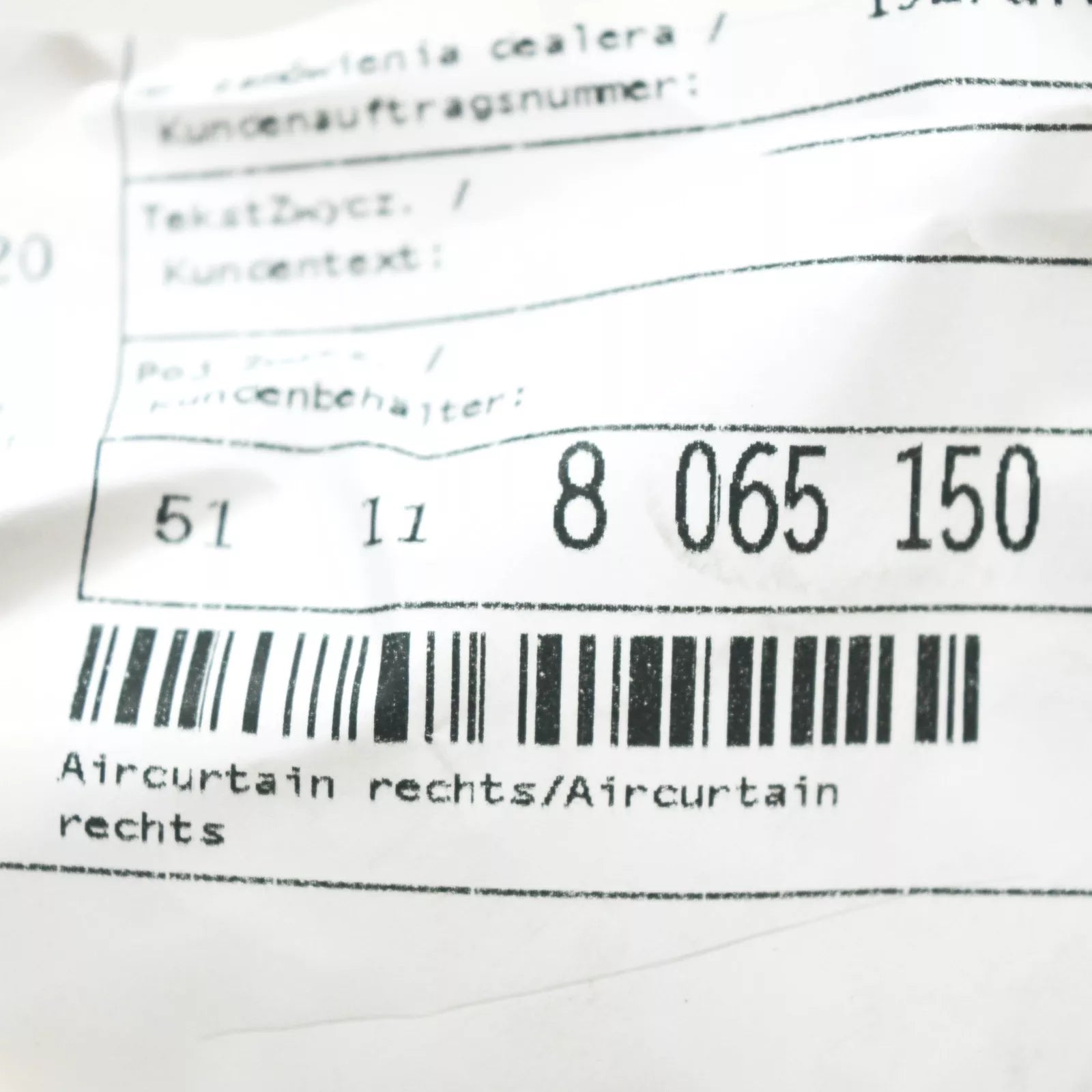 NEW BMW X3 G01 FRONT M BUMPER RIGHT AIR CURTAIN 51118065150 ORIGINAL