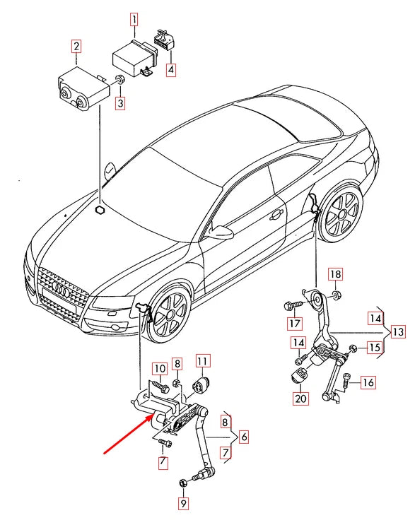 NEW AUDI A4 B8 FRONT HEIGHT LEVEL SENSOR 8K0941285P