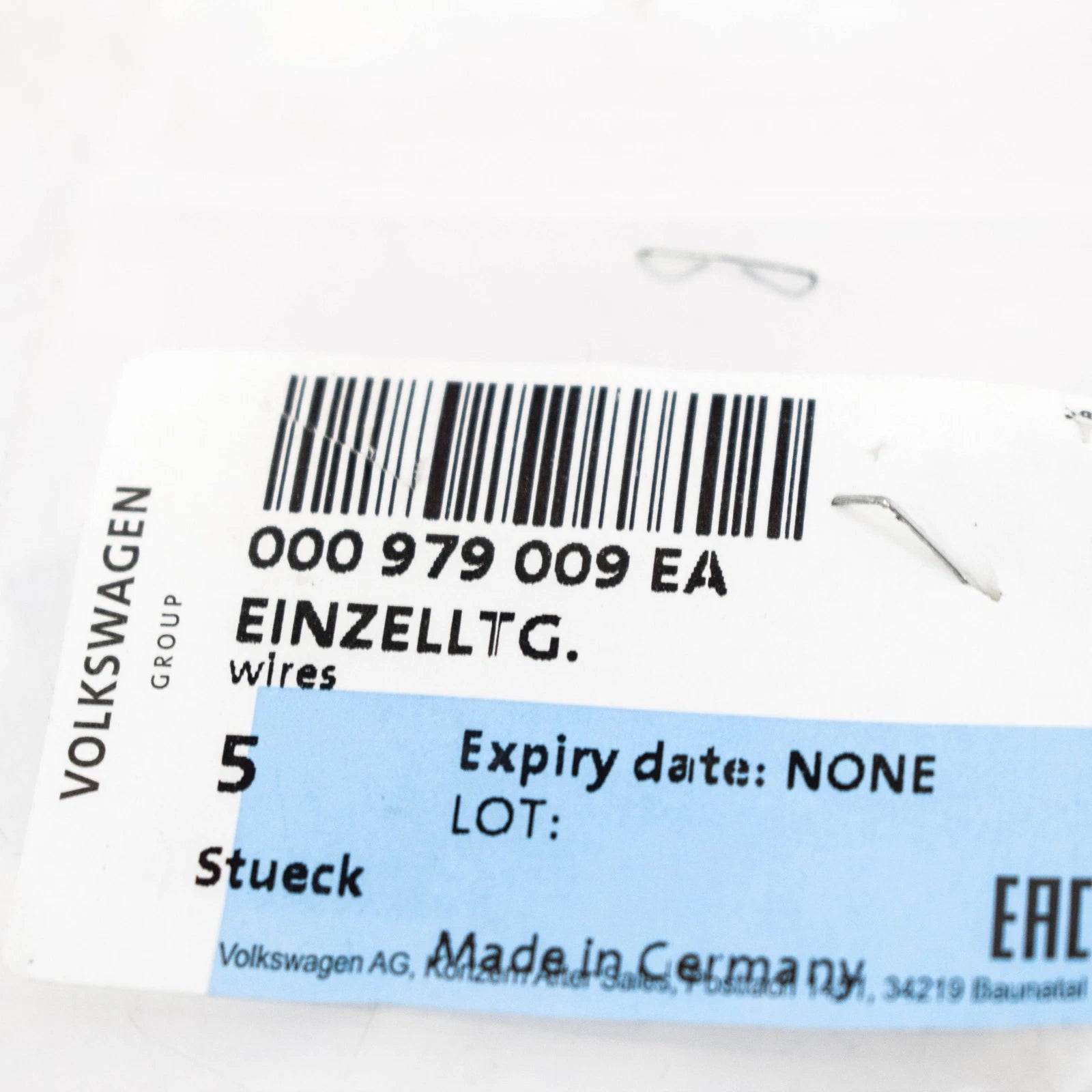 NEW VOLKSWAGEN GOLF MK5 CONNECTOR X5 REPAIR WIRE SET YELLOW 000979009EA ORIGINAL