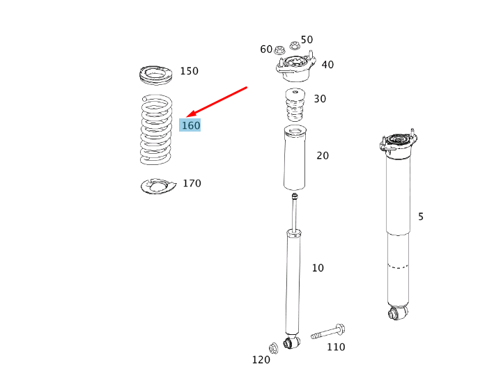 new mercedes-benz c w204 rear coil spring a2043240704 original