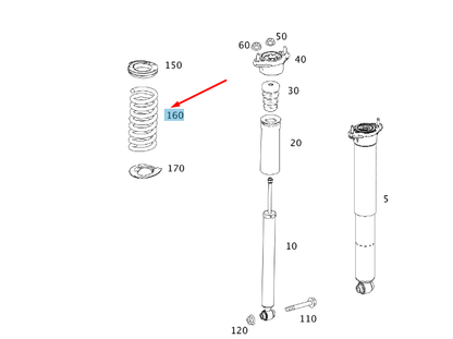 new mercedes-benz c w204 rear coil spring a2043240704 original