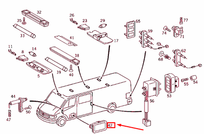 NEW MERCEDES-BENZ SPRINTER 903 INTERIOR ENTRANCE LAMP A0018207901 ORIGINAL