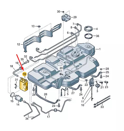 NEW VW TRANSPORTER VI T6 ACTIVATED CHARCOAL CONTAINER 7E0201801B