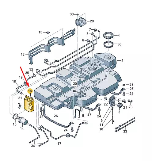 NEW VW TRANSPORTER VI T6 ACTIVATED CHARCOAL CONTAINER 7E0201801B