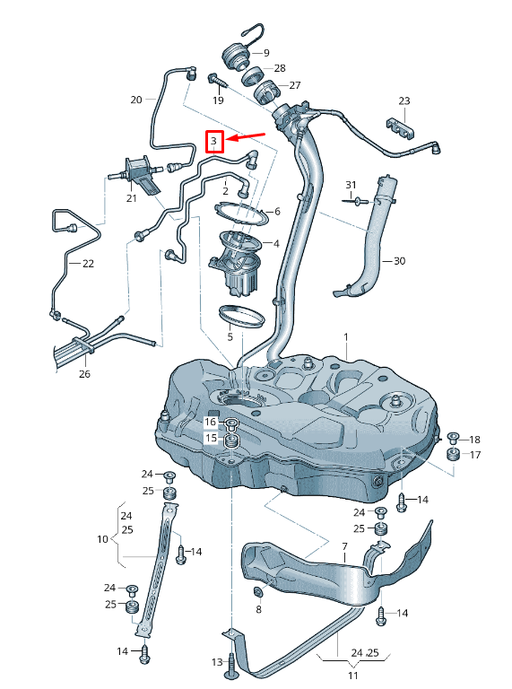 new audi a4 avant b9 fuel return line 8w0201227c original