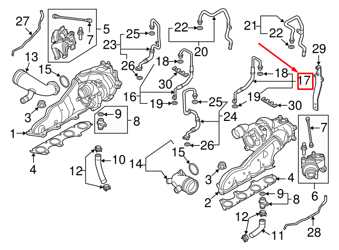 NEW AUDI A6 AVANT C7 LEFT TURBO OIL SUPPLY LINE 079145141F ORIGINAL