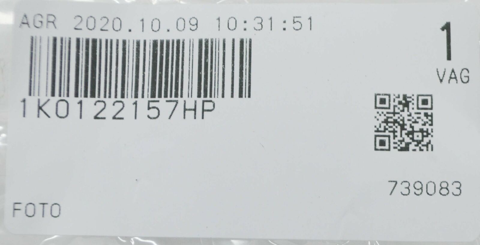 NEW AUDI A3 8P COOLANT HOSE 1K0122157HP ORIGINAL