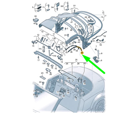 NEW AUDI TT 8J MK2 SOFT TOP RIGHT REAR SEAL 8J7871420 ORIGINAL