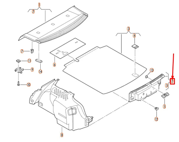 NEW VW JETTA A5 REAR LUGGAGE BOOT LOCK CARRIER COVER 1K5863459R9B9 ORIGINAL