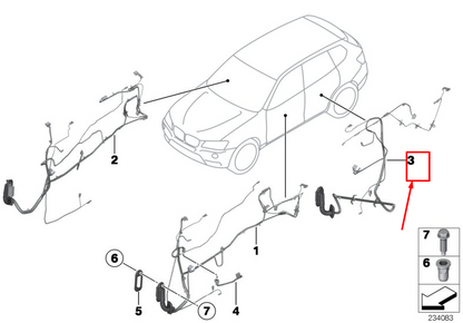new bmw x4 f26 rear door wiring harness 61129315130 original
