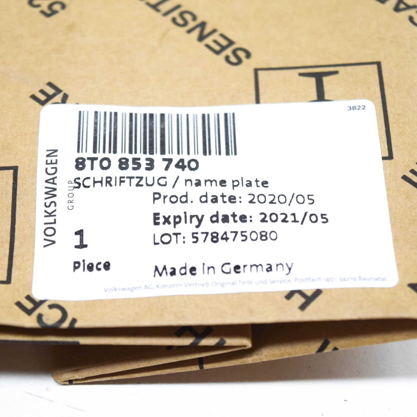 NEW AUDI RS5 8T REAR RS5 INSCRIPTION 8T0853740 ORIGINAL