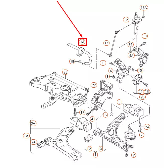 NEW AUDI A3 8P FRONT STABILIZER 1K0411303BK ORIGINAL