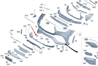 new mercedes-benz gle w167 front bumper tow eye cover a16788538029040 original