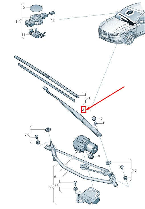 NEW VW ARTEON 3H7 FRONT LEFT WIPER ARM RHD 3G8955409A