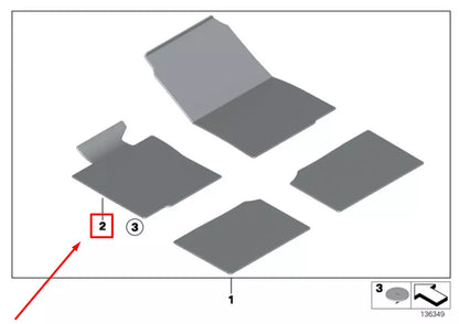 NEW BMW 3 E90 FRONT LEFT FLOOR MAT 7265480 51477265480 ORIGINAL