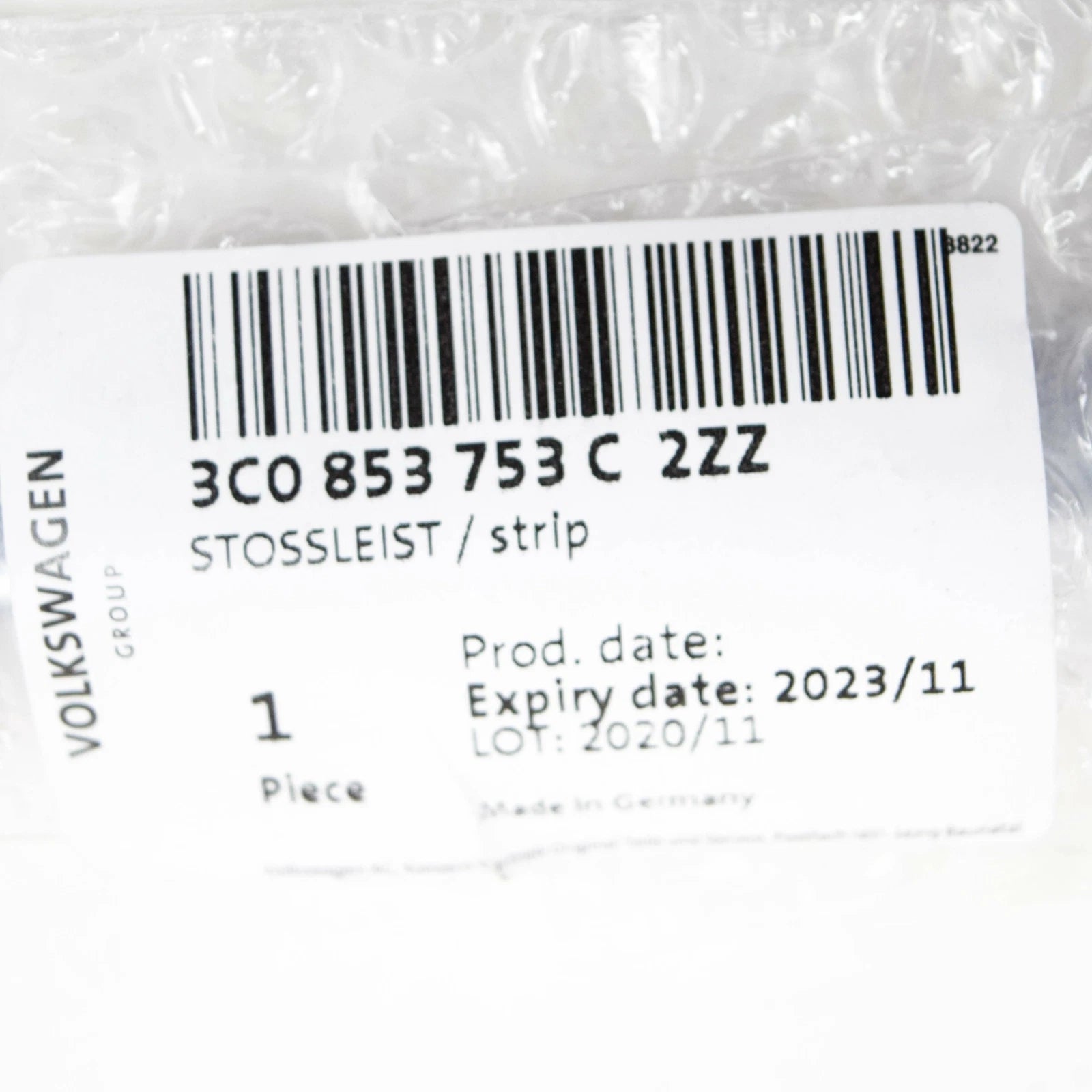 NEW VW PASSAT B6 REAR LEFT DOOR CHROME MOLDING TRIM 3C0853753C2ZZ ORIGINAL