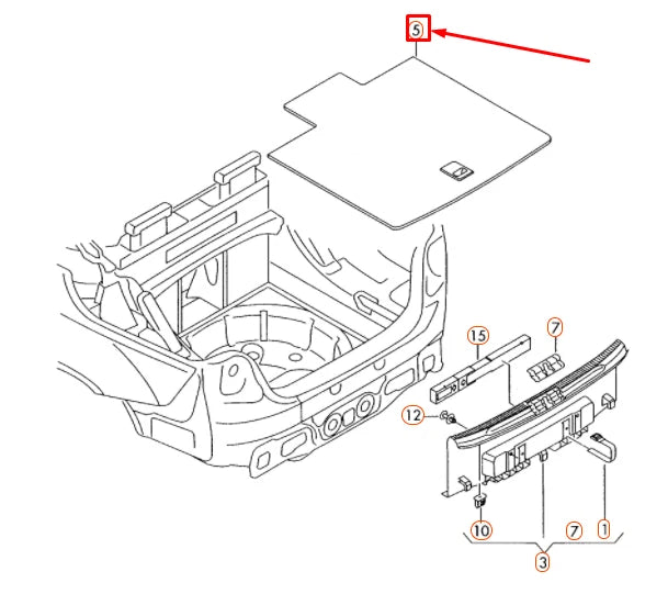NEW VOLKSWAGEN EOS LUGGAGE COMPARTMENT FLOOR COVER 1Q0863463G1BS