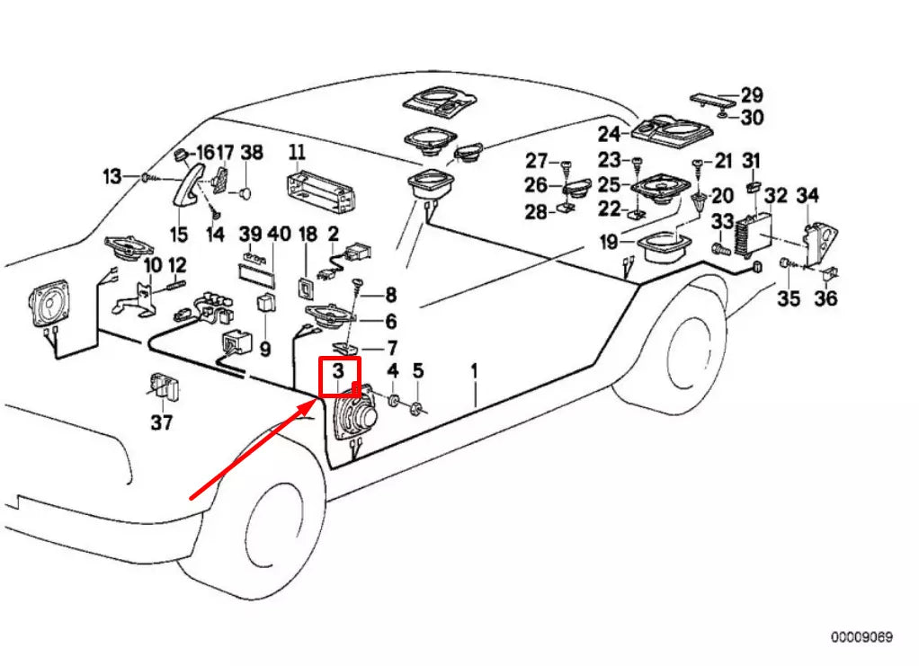 NEW BMW 3 COMPACT E36 FRONT DOOR LOUDSPEAKER 65138370936 8370936 ORIGINAL