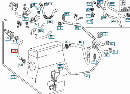 NEW MERCEDES-BENZ C W203 ENGINE COOLANT WATER HOSE A2038321494 ORIGINAL
