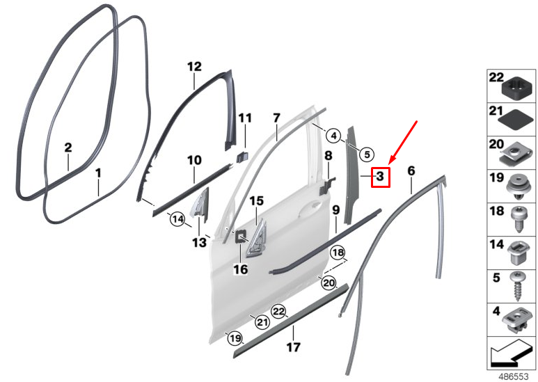 new bmw x3 g01 front left door column b cover 51337393409 original