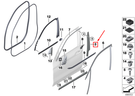 new bmw x3 g01 front left door column b cover 51337393409 original