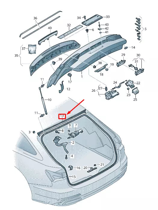 NEW AUDI A6 4A C8 UPPER REAR LID GATE COVER 4K9827229