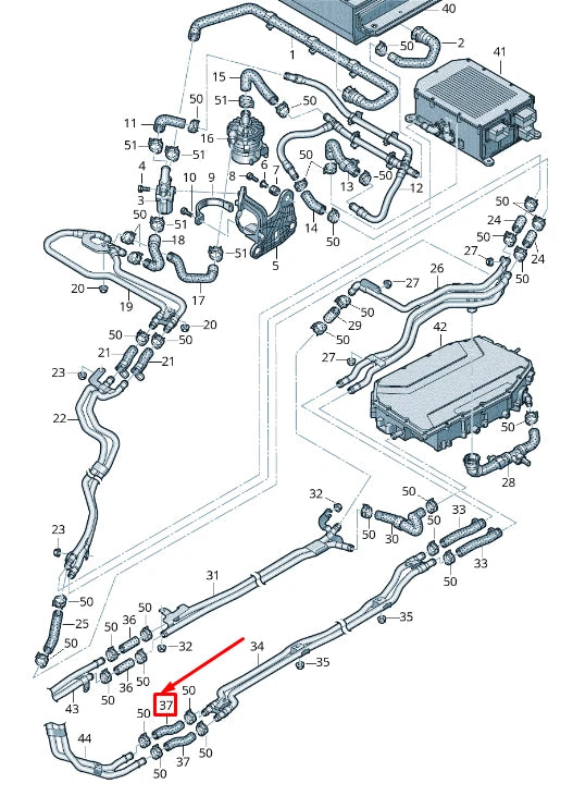 NEW AUDI A6 4A C8 ENGINE COOLANT HOSE 4K0122175B