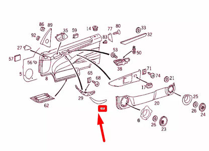 NEW MB CLK C208 FRONT RIGHT DOOR HANDLE UPPER PART A20881004549B50 ORIGINAL