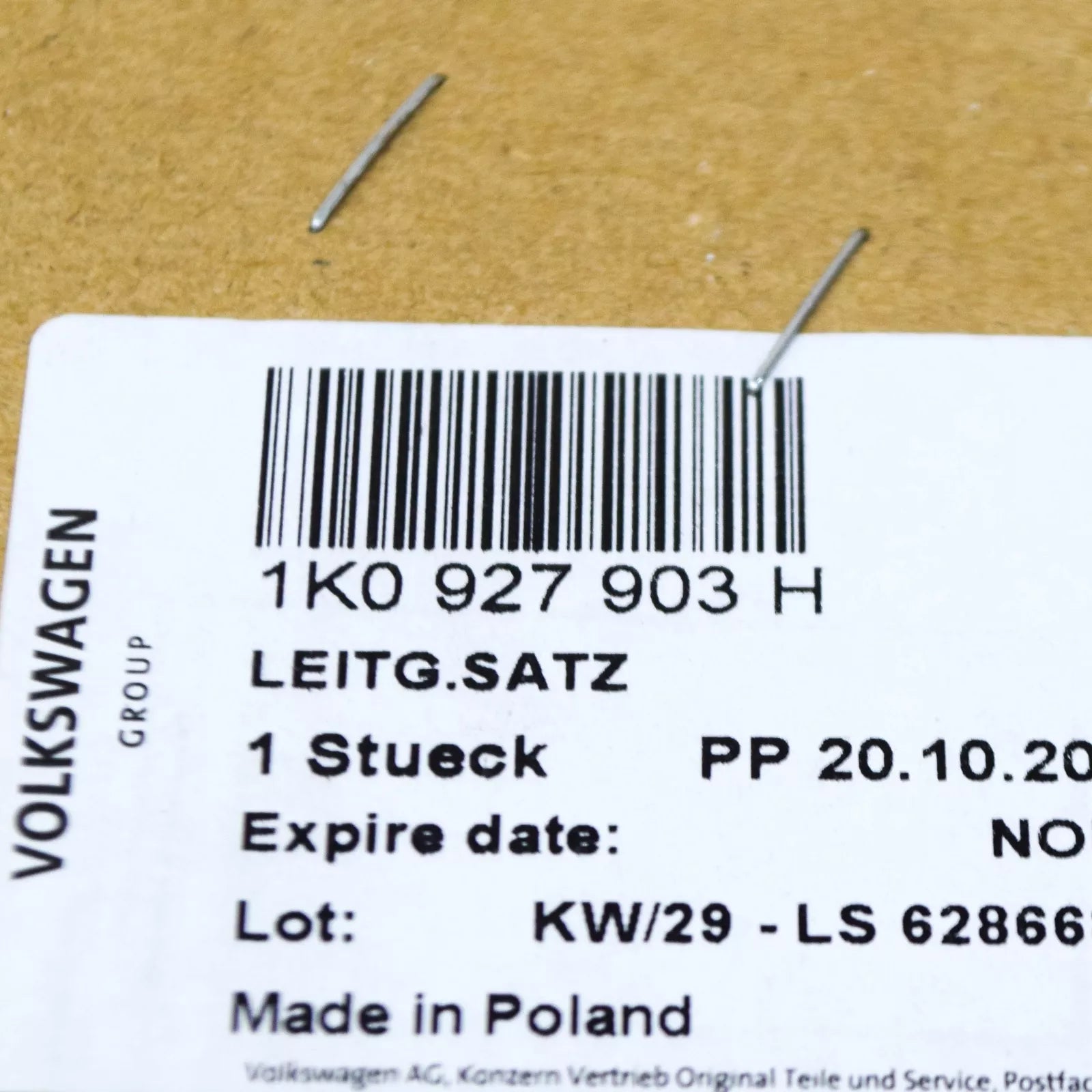 NEW VW TOURAN MK1 1T FRONT LEFT SPEED WEAR PAD SENSOR HARNESS 1K0927903H