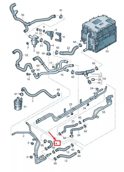 NEW AUDI Q7 4M ENGINE COOLANT HOSE 4M0145562A
